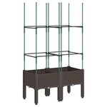 vidaXL Jardinière avec treillis marron 80x40x142 5 cm PP
