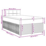 vidaXL Sommier à lattes de lit avec matelas Gris clair 120x200cm Tissu