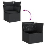 vidaXL Salon de jardin 12 Pièces avec coussins noir résine tressée