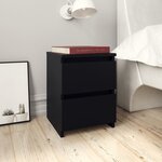 vidaXL Tables de chevet 2 Pièces Noir 30x30x40 cm Bois d'ingénierie