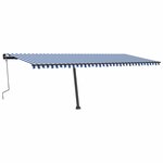 vidaXL Auvent manuel rétractable avec LED 600x350 cm Bleu et blanc