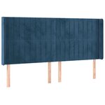 vidaXL Sommier à lattes de lit matelas et LED Bleu foncé 180x200 cm