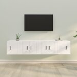vidaXL Ensemble de meubles TV 4 Pièces Blanc Bois d'ingénierie