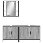 vidaXL Ensemble d'armoires de salle de bain 3 Pièces sonoma gris