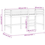 vidaXL Lit mezzanine d'enfants sans matelas avec échelle noir 90x190cm