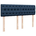 vidaXL Sommier à lattes de lit avec matelas Bleu 140x200 cm Tissu