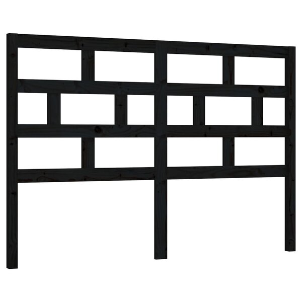 vidaXL Tête de lit Noir 126x4x100 cm Bois massif de pin