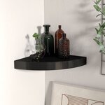 vidaXL Étagère d'angle flottante noir 25x25x3 8 cm MDF