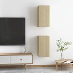 vidaXL Meubles TV 2 Pièces Chêne sonoma 30 5x30x60 cm Bois d’ingénierie