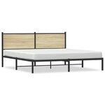 vidaXL Cadre de lit en métal sans matelas chêne sonoma 160x200 cm