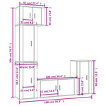 vidaXL Ensemble de meubles TV 5 Pièces Blanc brillant Bois d'ingénierie