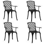 Ensemble de bistro jardin meuble extérieur terrasse 5 pièces aluminium coulé noir 02_0013537