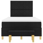 vidaXL Lit Box Spring avec Matelas & Banc Noir 120x190 cm Tissu
