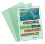 SACHET 10 POCH.COINS PP Grainé VERT EXACOMPTA