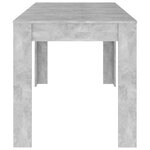 vidaXL Table de salle à manger Gris béton 140x74 5x76 cm Aggloméré
