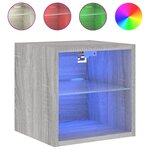 vidaXL Meubles TV muraux et lumières LED 2Pièces sonoma gris 30x28 5x30cm