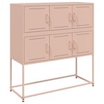 vidaXL Buffet rose 100 5x39x107 cm acier laminé à froid