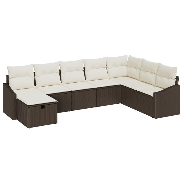 vidaXL Ensemble de Canapé de Jardin 8 Pièces avec Coussins en Rotin