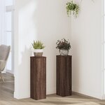 vidaXL Supports pour plantes 2 Pièces chêne marron bois d'ingénierie