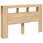 vidaXL Tête de lit à LED chêne sonoma 160x18 5x103 5cm bois ingénierie