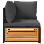 vidaXL Salon de jardin avec coussins 2 Pièces bois massif acacia