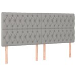 vidaXL Têtes de lit 4 Pièces Gris clair 90x7x78/88 cm Tissu