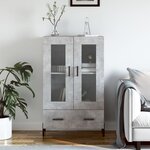 vidaXL Buffet haut gris béton 69 5x31x115 cm bois d'ingénierie