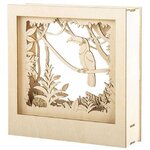 Kit bois cadre à motif3D Toucan  FSC100  nature  24x24x6 5cm  11 parties  boîte 1kit