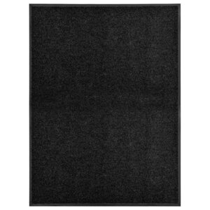 vidaXL Paillasson lavable Noir 90x120 cm