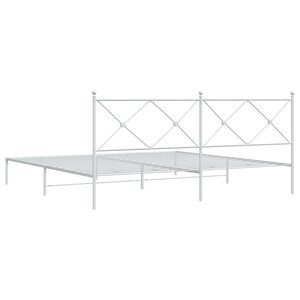 vidaXL Cadre de lit métal sans matelas et tête de lit blanc 193x203 cm
