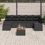 vidaXL Ensemble de canapé de jardin de 8 pièces avec coussins noirs en poly rattan