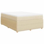 vidaXL Sommier à lattes de lit avec matelas Crème 140x200 cm Tissu