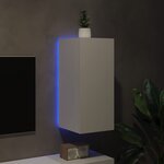 vidaXL Meuble TV mural avec lumières LED blanc 30 5x35x70 cm