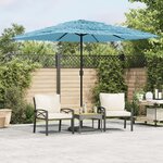 vidaXL Parasol de jardin avec mât en acier bleu 248x248x248 cm