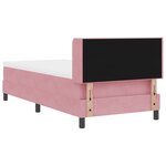 Lit Box Spring avec Matelas Rose 80x200 cm en Velours