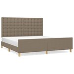 vidaXL Cadre de lit avec tête de lit Taupe 160x200 cm Tissu