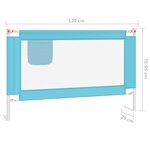 vidaXL Barrière de sécurité de lit d'enfant Bleu 120x25 cm Tissu