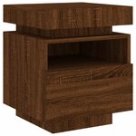 vidaXL Armoire de chevet avec lumières LED chêne marron 40x39x48 5 cm
