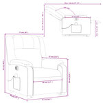 vidaXL Fauteuil inclinable de massage électrique Noir Tissu
