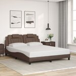 vidaXL Cadre de lit avec LED sans matelas marron 160x200 cm