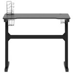 vidaXL Bureau de jeu à LED avec pieds en forme de Z Noir 90x60x75 cm