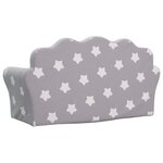vidaXL Canapé enfants 2 places gris clair avec étoiles peluche douce