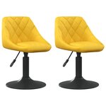 Vidaxl chaises pivotantes à dîner 2 pcs jaune moutarde velours