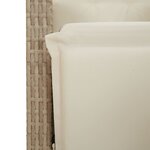 vidaXL Ensemble à manger de jardin et coussins 9 Pièces beige Poly rotin