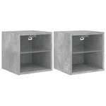 vidaXL Meubles TV muraux et lumières LED 2Pièces gris béton 30x28 5x30 cm