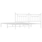 vidaXL Cadre de lit métal sans matelas et tête de lit blanc 200x200 cm