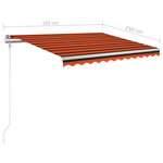 vidaXL Auvent rétractable automatique poteaux 3 5x2 5 m Orange marron
