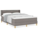 vidaXL Lit à Sommier Tapissier avec Matelas Taupe 140x190 cm Tissu