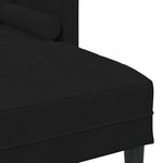vidaXL Sofa 3 places avec chaise L en velours noir de 160 cm