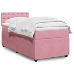 vidaXL Sommier à lattes de lit avec matelas Rose 100x200 cm Velours